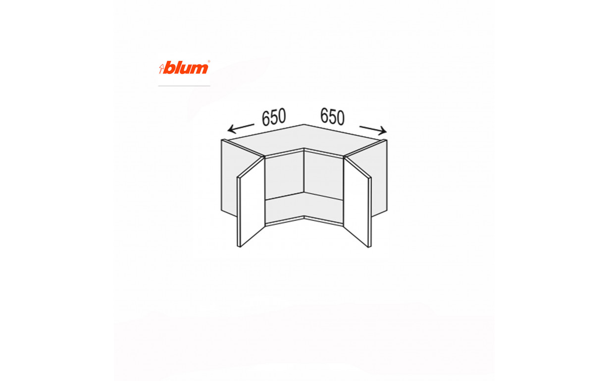 Кухонна секція Міленіум WG верхня КутВ 90° 650х650/450 2дв Pro Blum - Фото